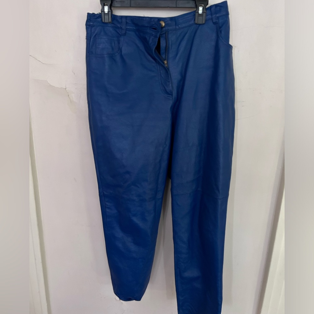 Blue Leather Pants